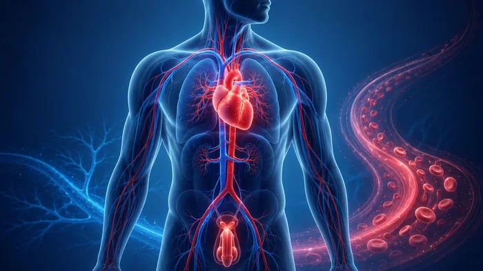 Illustration of healthy circulation and the cardiovascular system