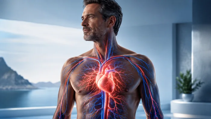 Male cardiovascular circulation illustration